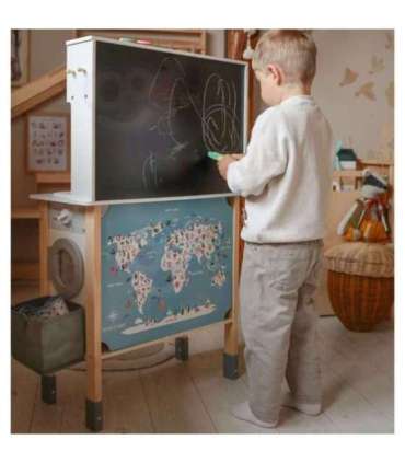 WOOPIE GREEN puidust interaktiivne köök 9-ühes pesumasina ja tahvliga