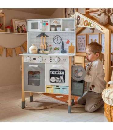 WOOPIE GREEN puidust interaktiivne köök 9-ühes pesumasina ja tahvliga