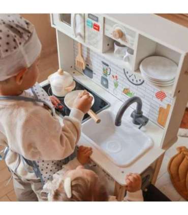 WOOPIE GREEN Деревянная интерактивная кухня 9 в 1 со стиральной машиной и доской