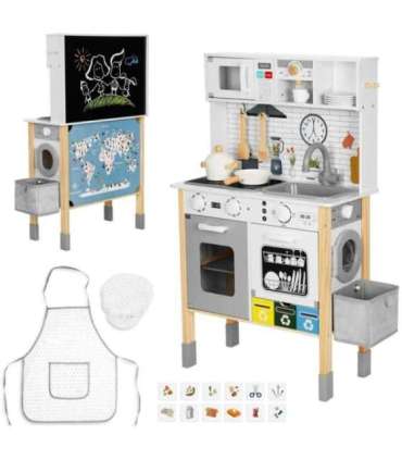 WOOPIE GREEN Деревянная интерактивная кухня 9 в 1 со стиральной машиной и доской