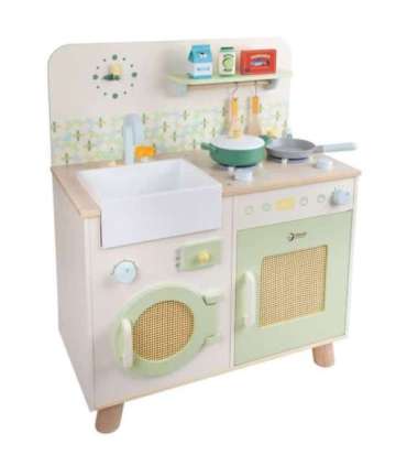 CLASSIC WORLD puidust XXL-mõõdus multifunktsionaalne köök pesumasina ja tarvikutega