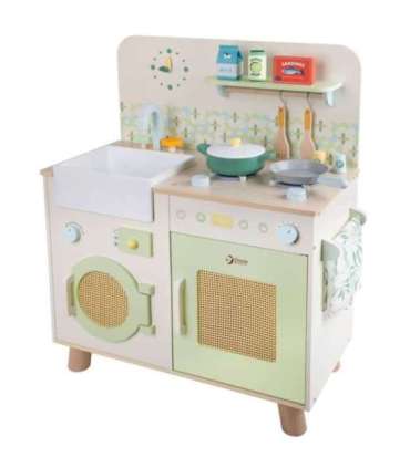 CLASSIC WORLD puidust XXL-mõõdus multifunktsionaalne köök pesumasina ja tarvikutega