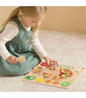 CLASSIC WORLD puidust lõigatav pitsapusle köögiviljadega, 22 osa.