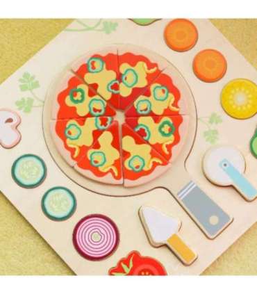 CLASSIC WORLD Деревянная пицца для резки — пазл с овощами, 22 элемента.