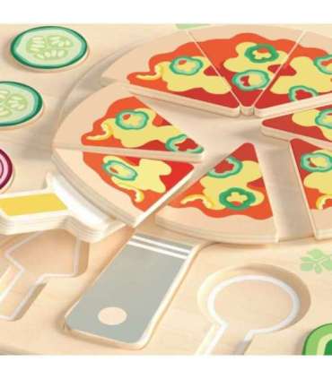 CLASSIC WORLD Деревянная пицца для резки — пазл с овощами, 22 элемента.