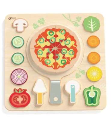 CLASSIC WORLD Деревянная пицца для резки — пазл с овощами, 22 элемента.