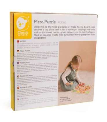 CLASSIC WORLD puidust lõigatav pitsapusle köögiviljadega, 22 osa.