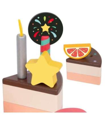 CLASSIC WORLD puidust sünnipäevatort lõikamiseks, 19-osaline