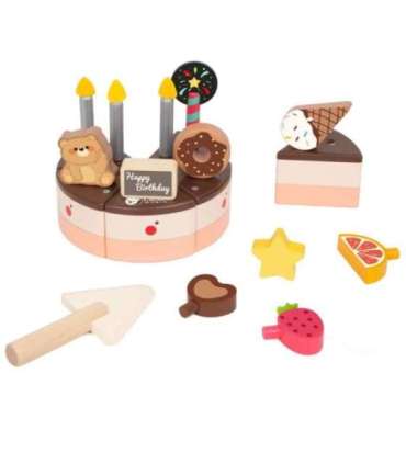 CLASSIC WORLD puidust sünnipäevatort lõikamiseks, 19-osaline