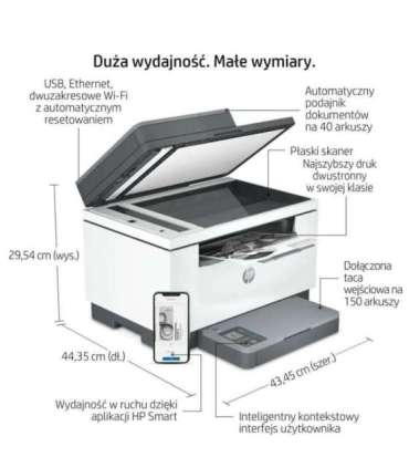 HP LaserJet MFP M234sdw Printer, Black and white, Printer for Small office, Print, copy, scan, Scan to email Scan to