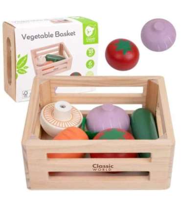 CLASSIC WORLD Набор деревянных овощей в корзинке, 6 шт.