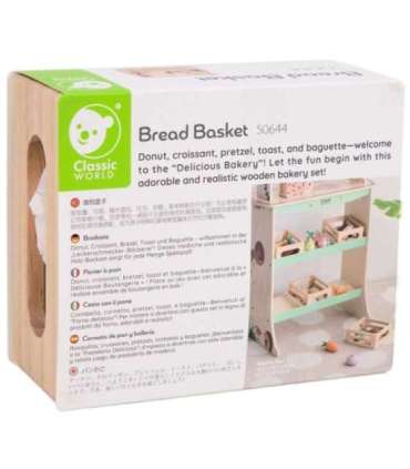CLASSIC WORLD 6-osaline puidust pagaritoodete komplekt korvis.