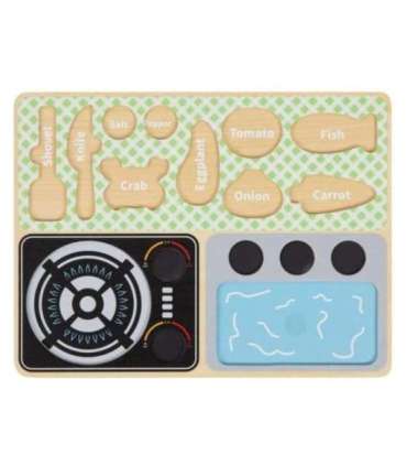 TOOKY TOY puidust köök aksessuaaridega - väikese koka komplekt