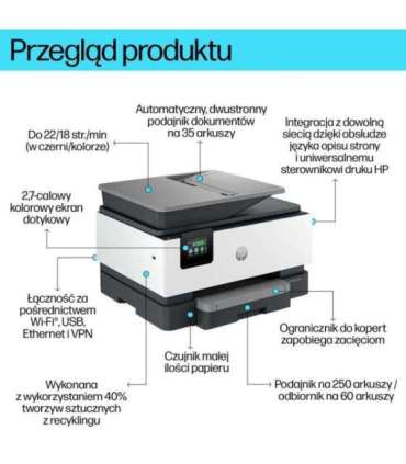 HP OfficeJet Pro 9120b Wireless All-in-One Color Printer, Two-sided printing Copier, Scanner