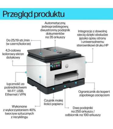 HP OfficeJet Pro 9130b Wireless All-in-One Color Printer, Two-sided printing Copier, Scanner