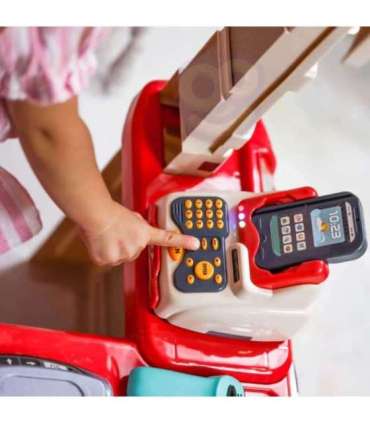 WOOPIE supermarket koos ostukäruga, kaaluga, kassaga, skänneriga + 48 tarvikuga