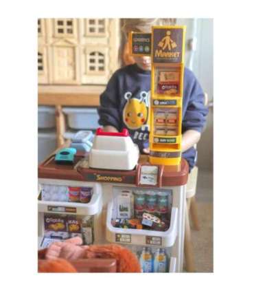 WOOPIE pood-supermarket koos ostukäruga, kaaluga, kassaga, skänneriga ja 48 aksessuaariga