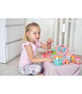 WOOPIE детская касса для игры в магазин со сканером, весами и микрофоном + 24 аксессуара