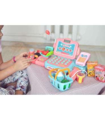 WOOPIE детская касса для игры в магазин со сканером, весами и микрофоном + 24 аксессуара