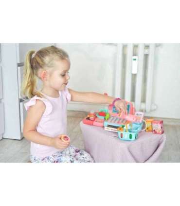 WOOPIE детская касса для игры в магазин со сканером, весами и микрофоном + 24 аксессуара