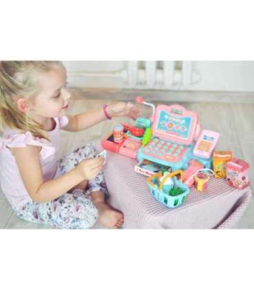 WOOPIE детская касса для игры в магазин со сканером, весами и микрофоном + 24 аксессуара