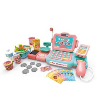 WOOPIE детская касса для игры в магазин со сканером, весами и микрофоном + 24 аксессуара