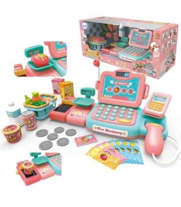 WOOPIE lastekassa poe mängimiseks skänneri, kaaluga ja mikrofoniga + 24 tarvikut