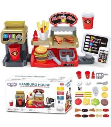 WOOPIE Fast Food XXL Pood Restoran Kassa + Joogiautomaat