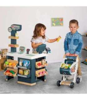 SMOBY Sklep Supermarket z Wózkiem Kasą i Elektronicznym Skanerem