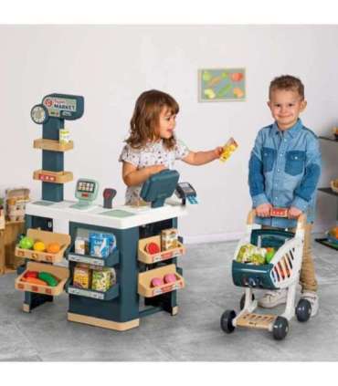 SMOBY Sklep Supermarket z Wózkiem Kasą i Elektronicznym Skanerem