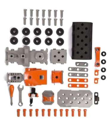 SMOBY Ciężarówka 3w1 Black+Decker Narzędzia Dźwig 60 Akc.