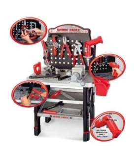 WOOPIE suur töökojaga tööriistakomplekt lastele, meisterdamiskomplekt — puur, saag, haamer, 50 osa.