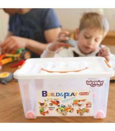 WOOPIE Набор конструкторских блоков - транспорт (STEM), 163 шт.