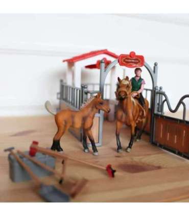 WOOPIE Набор: конюшня и загон для лошадей, 18 фигурок