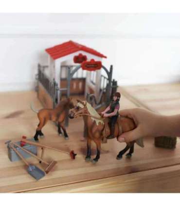 WOOPIE Набор: конюшня и загон для лошадей, 18 фигурок