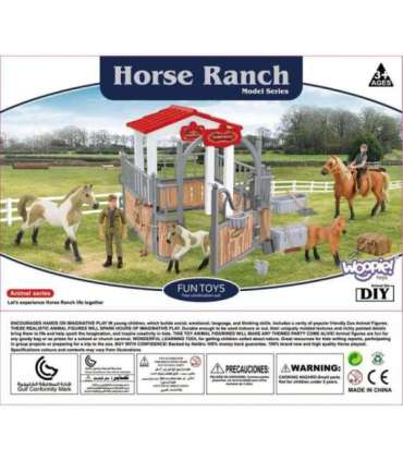 WOOPIE Набор: конюшня и загон для лошадей, 18 фигурок