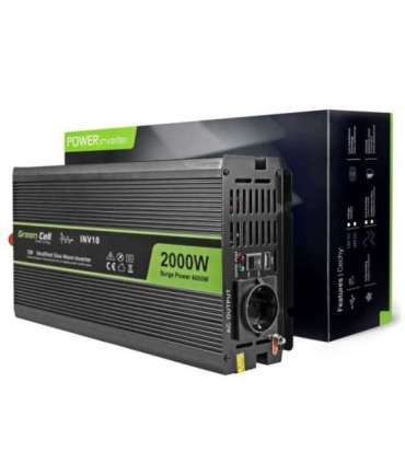 Green Cell INV10 power adapter/inverter Auto 2000 W Black
