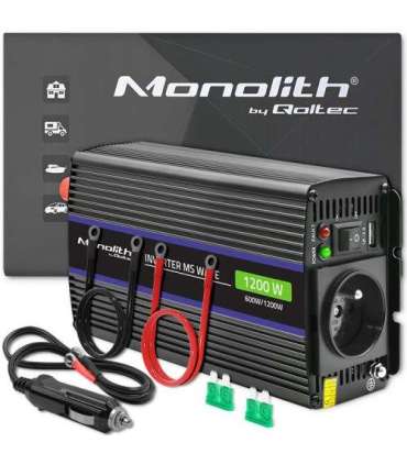 Qoltec Monolith power adapter/inverter Auto/Indoor 600 W Black