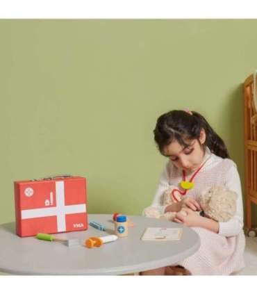 VIGA puidust väikese arsti komplekt kohvris