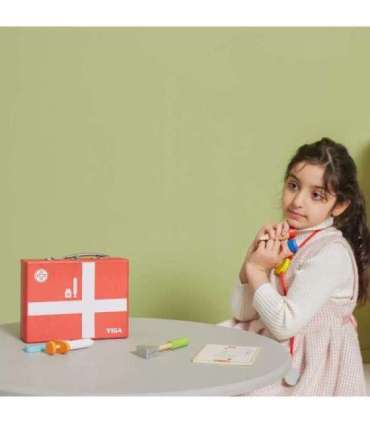 VIGA puidust väikese arsti komplekt kohvris
