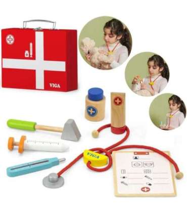 VIGA puidust väikese arsti komplekt kohvris