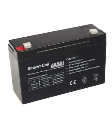 Green Cell AGM Battery 6V 12Ah 12.000 mAh Sealed Lead Acid (VRLA)