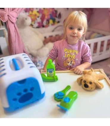 WOOPIE väikese veterinaari komplekt - koerake ja kandekast, 6-osaline.