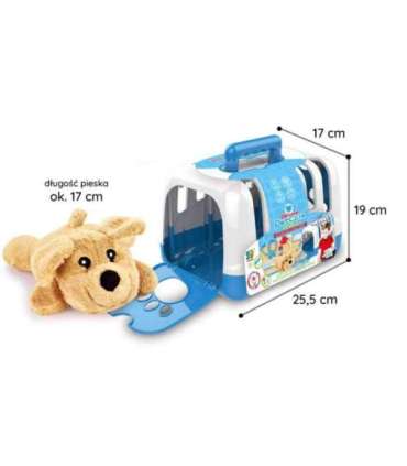 WOOPIE väikese veterinaari komplekt - koerake ja kandekast, 6-osaline.