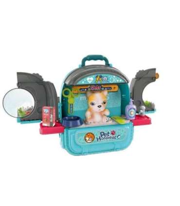 WOOPIE Väike loomaarsti komplekt 3-ühes majake seljakotis kutsikas