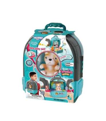 WOOPIE Väike loomaarsti komplekt 3-ühes majake seljakotis kutsikas