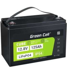 Green Cell Žalias Cell CUBE LiFePO4 125Ah 12,8V 1600Wh liio geležies fosfato baterija kemperiui, sauls energijai,