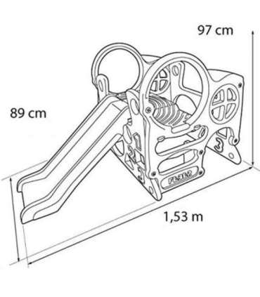 FEBER suur mänguväljak-tegevuskeskus - 100 cm liumägi, ronimissein, kujundid