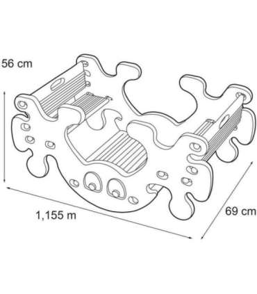 FEBER 2-ühes suur piknikulaud - kõigutaja/kiik Ghost