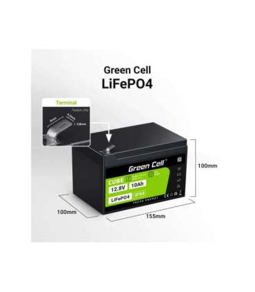 Green Cell LFPGC12V10AH UPS battery Lithium Iron Phosphate (LiFePO4) 12.8 V 10 Ah
